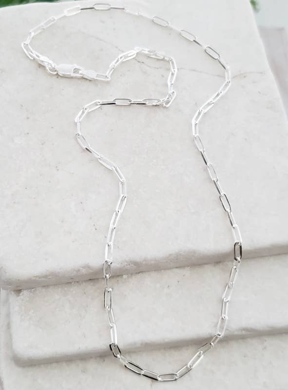 Sosie Designs - Wholesale Link & Chain Necklace - Sterling Silver Paper Clip Chain Necklace2