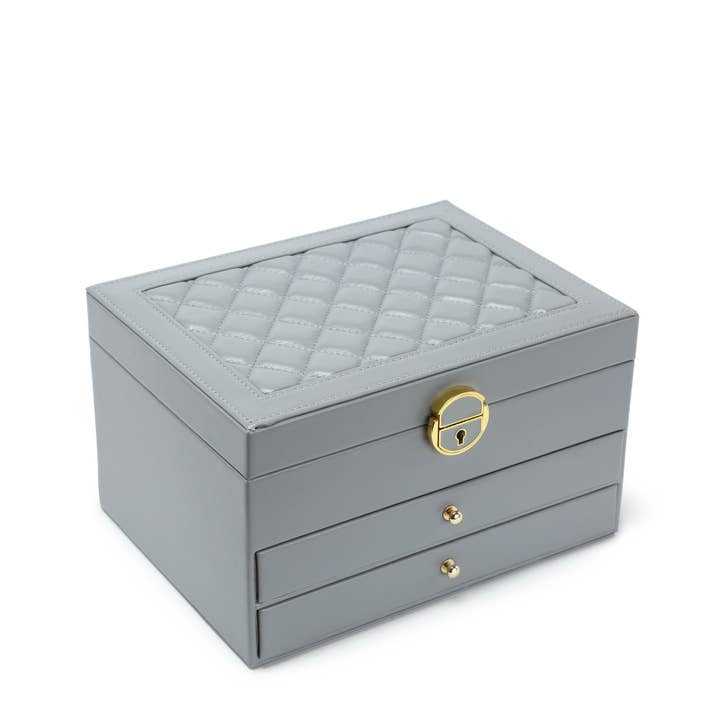 Papaya Fashion Ltd - Vente Boîte/rangement à bijoux - Boîte à bijoux verrouillable à 3 niveaux avec 2 tiroirs1