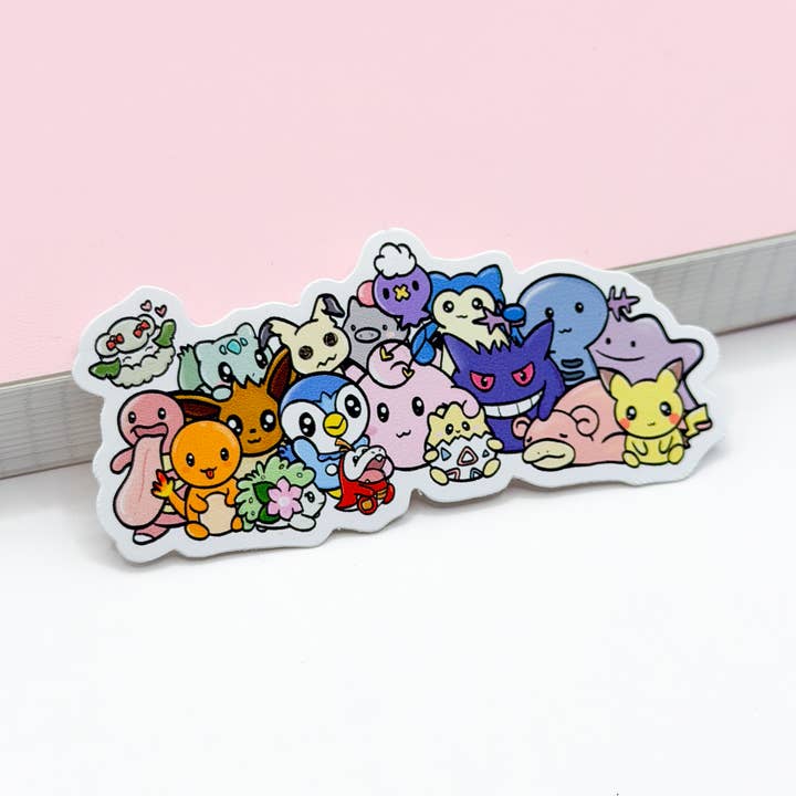 Pegatina de vinilo troquelada en grupo de Pokémon de Pocket Planner Pal | Mate para venta al por mayor de Plannermonkeyco