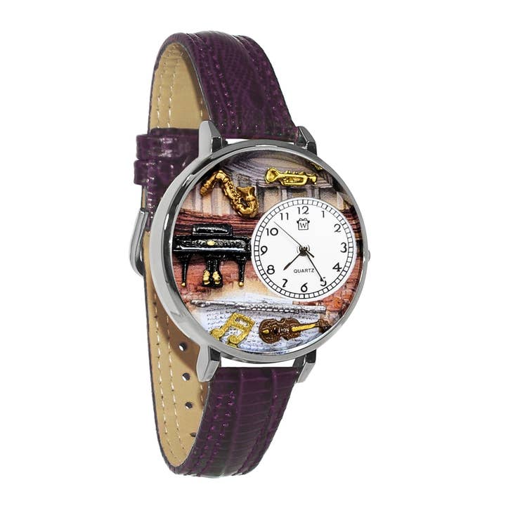 Whimsical Gifts – Großhandel Armbanduhr – Damen – Musiklehrer | 3D-Uhr für Musiker | Handgefertigt in den USA