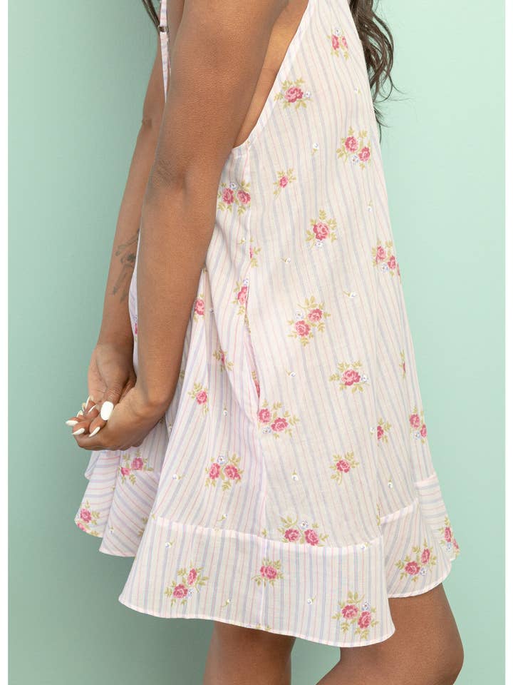 Peony Low Back Cotton Nightdress for wholesale by Pauline Diep Sleepwear