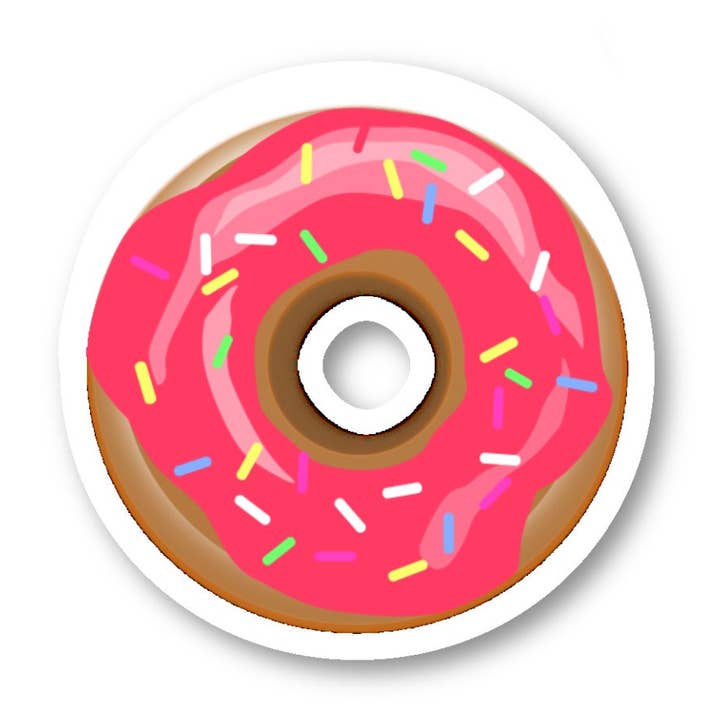 Pacote de 3 Donuts Cor-de-Rosa - Conjunto de Autocolantes de Vinil para Portátil de 2,5, 3 e 4 Polegadas - Donuts para Portátil, Telefone, Garrafa de Água, Carro e Mais (Pacote de 3) por atacado de FunPopStickers