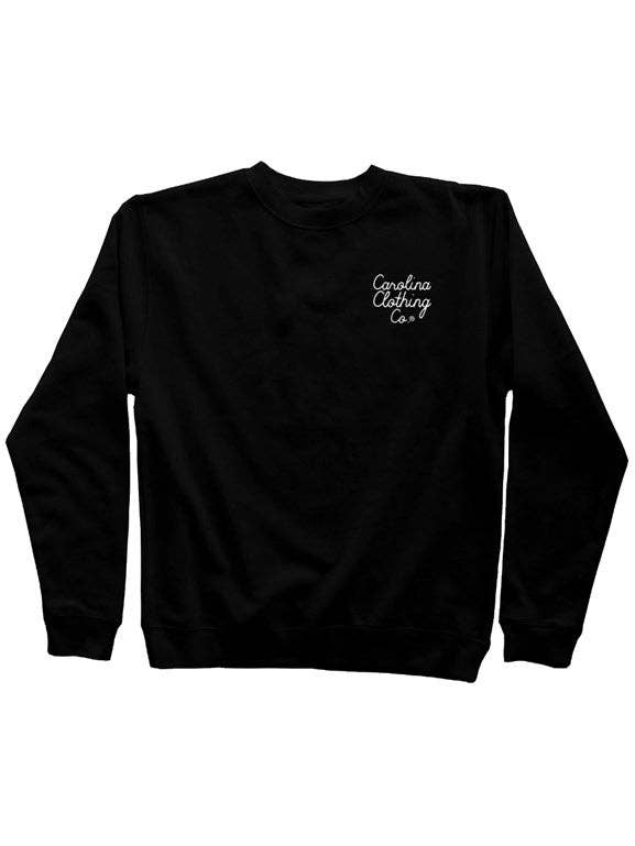 Signature small logo men & women top premium crew sweatshirt -3 color options for wholesale by Shop Carolina Clothing Co.