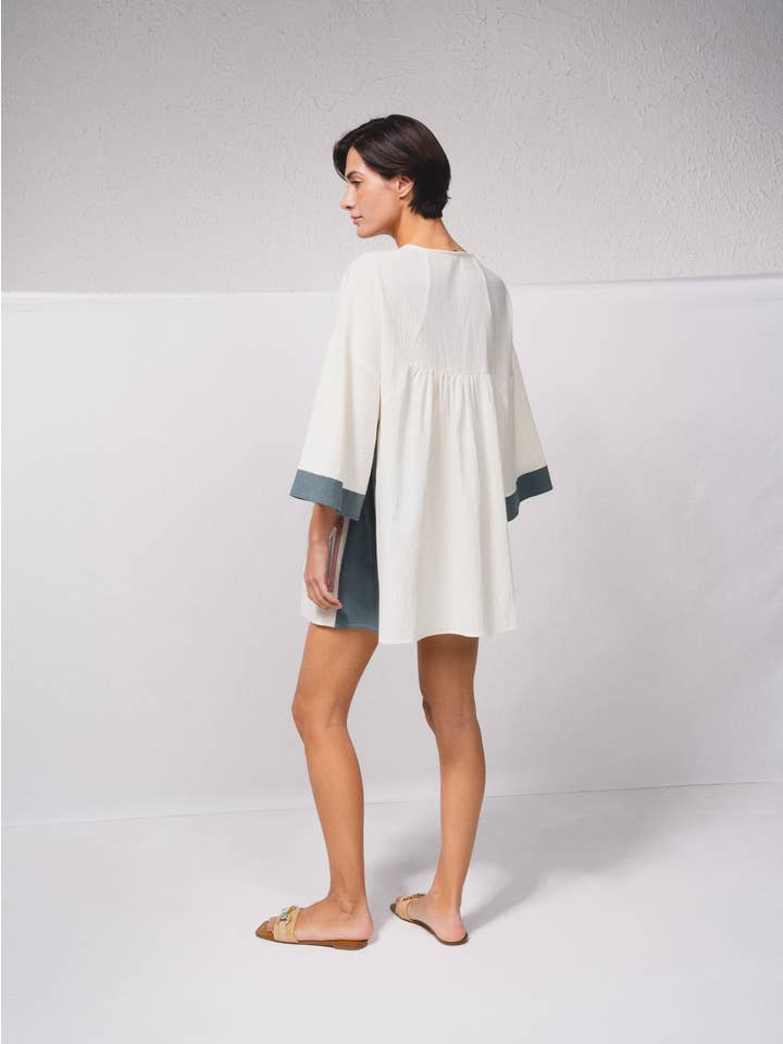 Pärla Kort tunikaklänning med broderi för wholesale på Faire4