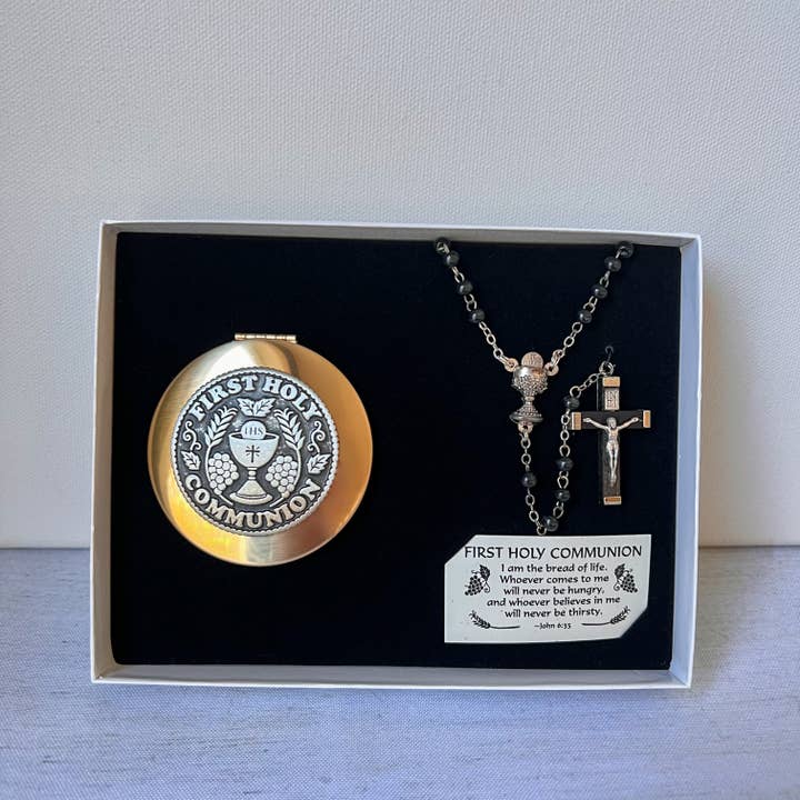 Abbey + CA Gift - Wholesale Religious Card - Communion Rosary Gift Set for Boy2