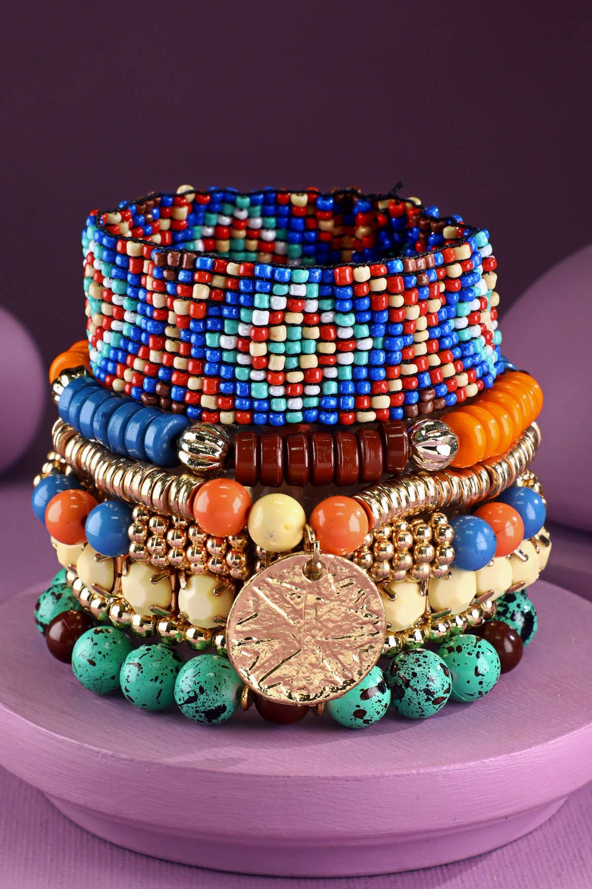Urbanista – wholesale Beaded bracelet – 7- Layer Decorative Seed Bead Stackable Bracelet 1