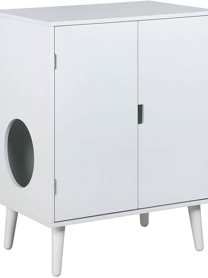 Contemporary Home Cat Litter Hide-Away Cabinet – All White for wholesale by Penn-Plax