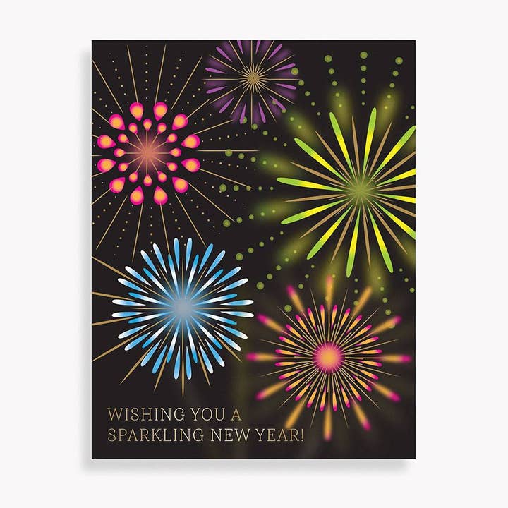 Sparkling Fireworks New Year's Card for wholesale by Paper Source Wholesale