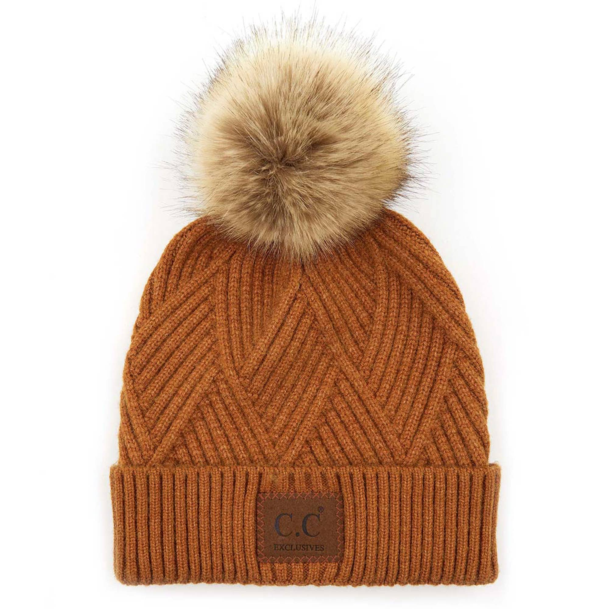 Truly Contagious - Vendita all'ingrosso Berretto - Donna - Berretto in pelle scamosciata CC Criss-Cross (HAT-2060)5