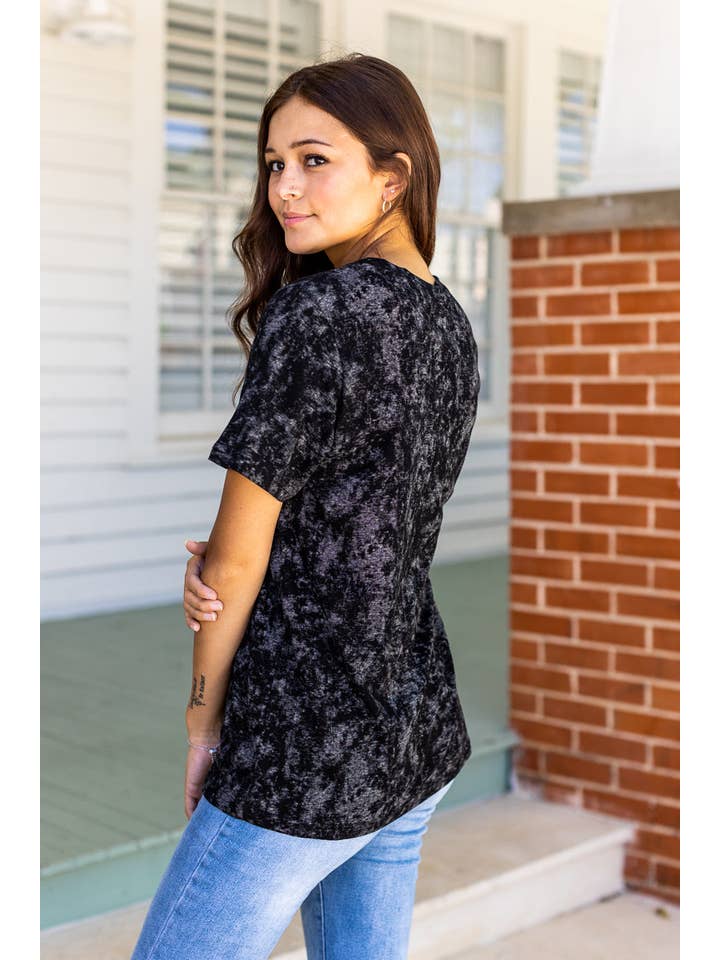 Black Deep Dive - Acid Wash Tee for wholesale on Faire