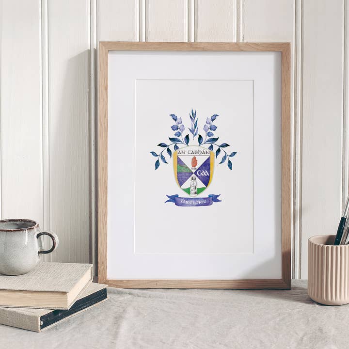 Cavan GAA Crest Fine Art Print - Gaelic Football - Hurling for wholesale by Minikin Studio