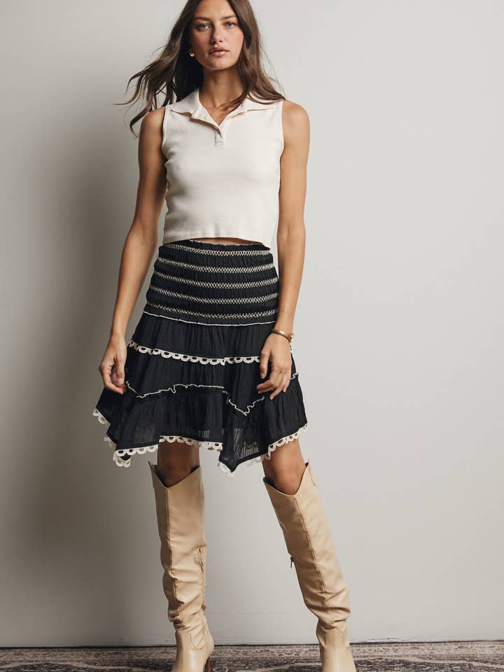 Rynkad Volang Konvertibel Kjol/Topp FSK0008 för wholesale av Forte