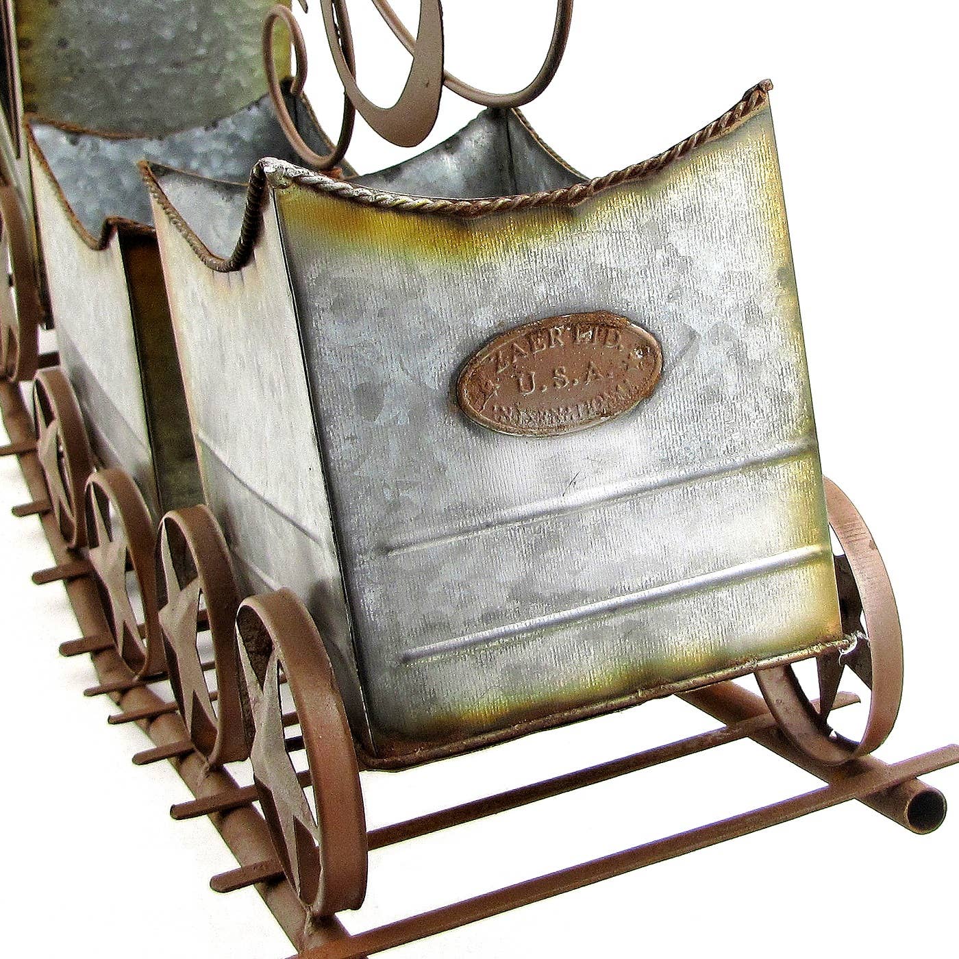 Zaer Ltd. International - Wholesale Christmas Decoration - 36" Long Galvanized Christmas Train "HO HO HO"11