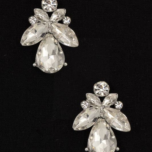 Andrea Bijoux - Vente Boucles d'oreilles pendantes - BOUCLE D'OREILLE SEMI-FLORALE EN CRISTAL1