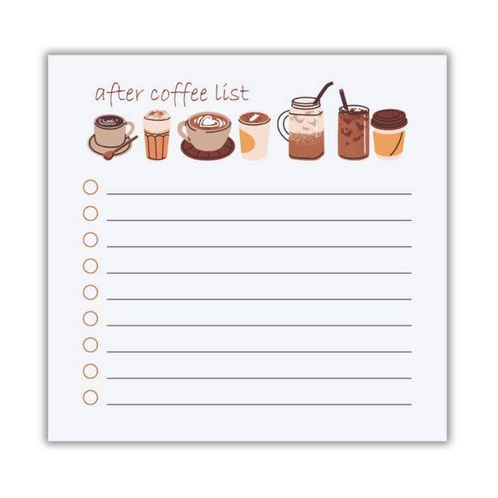 After Coffee Post-it® Note Pad -4x4 - Checklist sticky notes for wholesale by Post-it® Notes Design Series