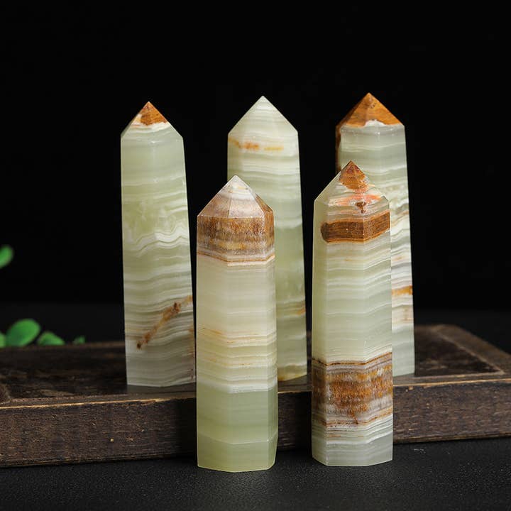 Moon Rituals - Wholesale Spiritual Stone/Crystal - Natural Afghanistan Jade Crystal Obelisk Tower Point