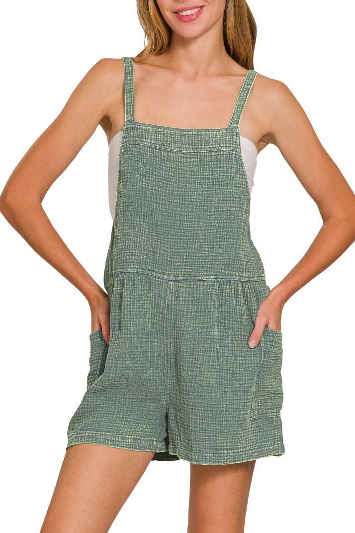 Vanilla Monkey - Wholesale Romper - Women's - Washed Double Gauze Tie Back Rompers0