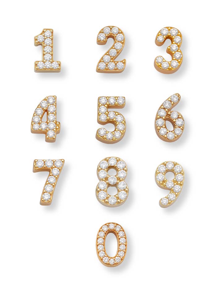 Lux Numerical Slide Charm for wholesale by Kinsey Designs