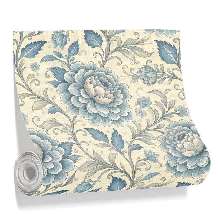 Blue and Green Vintage 1 - Wall Covering - Peel and Stick Wallmark Canvas for wholesale by FabricSmiths