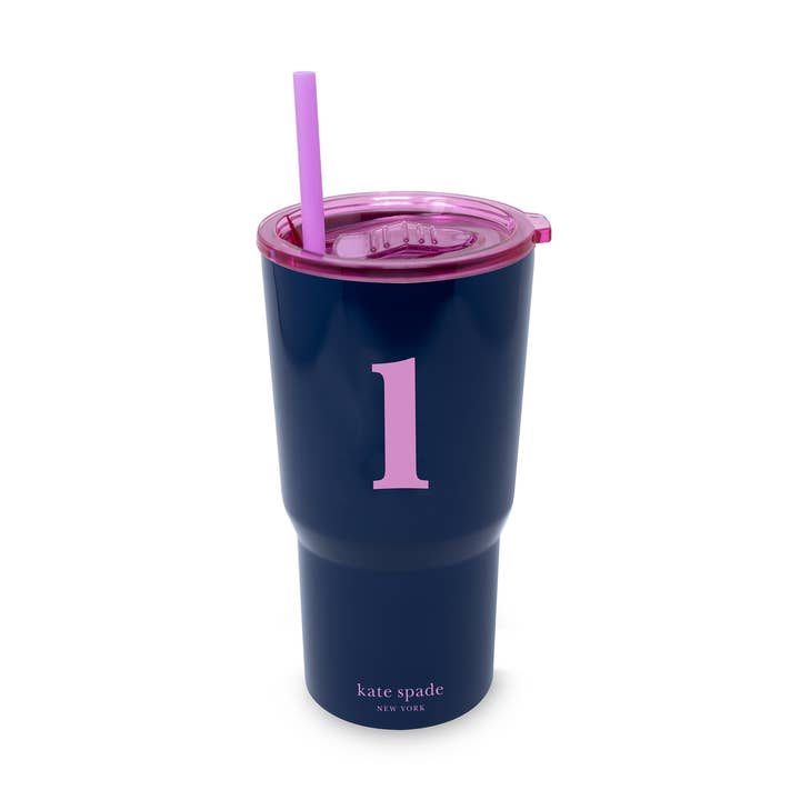 Just Mine Initial Stainless Steel 20 oz. Tumbler, L for wholesale by kate spade new york intl