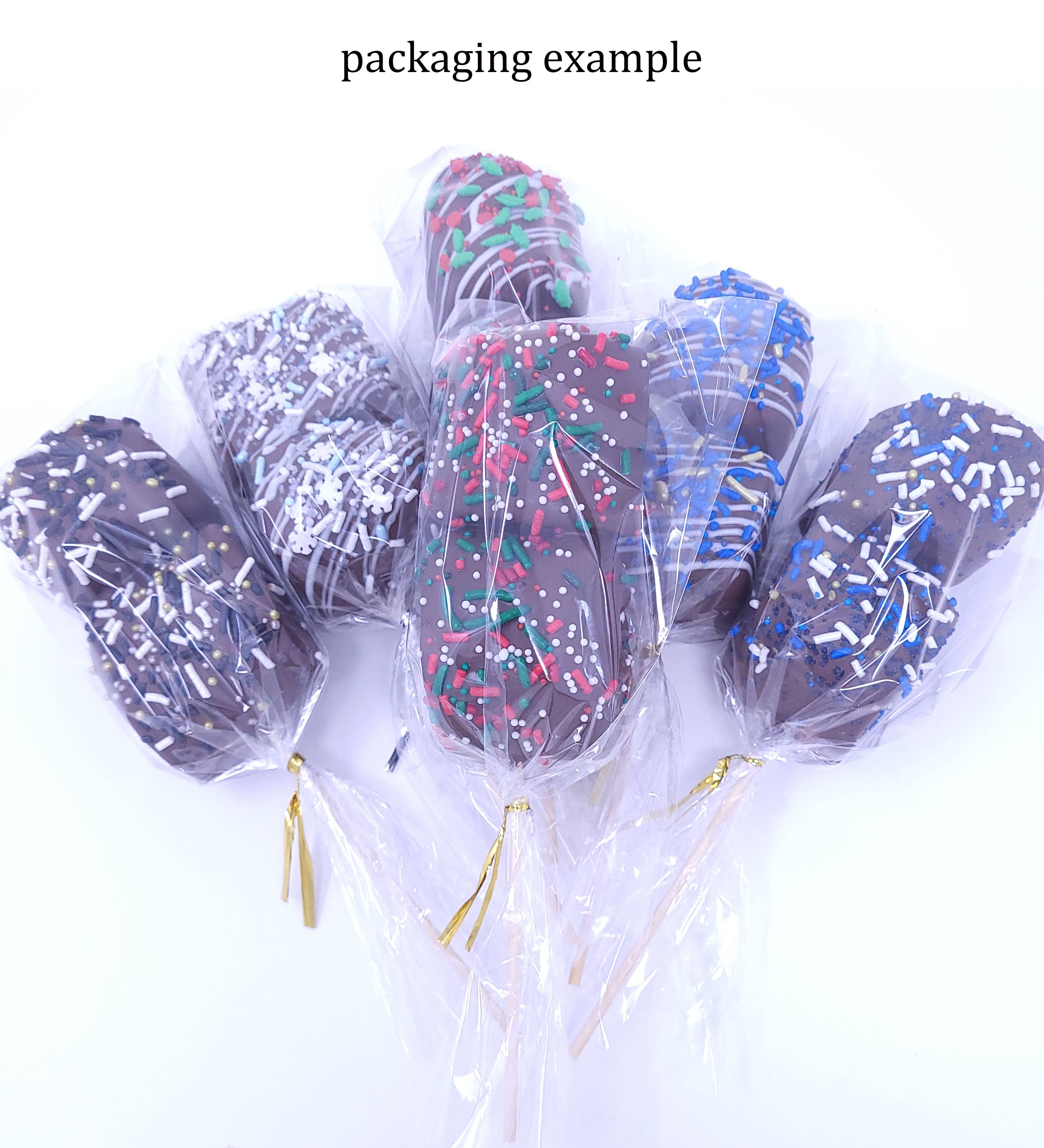 Wild Angel Treats, LLC - Wholesale Chocolate Covered Sweets - Chocolate Covered Double Marshmallow Pop - Christmas2
