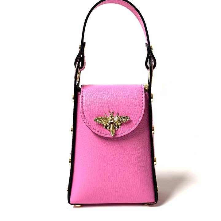 Cassette Barcelona - Wholesale Crossbody Bag - Women's - Cassette - The Bee Bag Coral Leather Hand & Crossbody Bag
