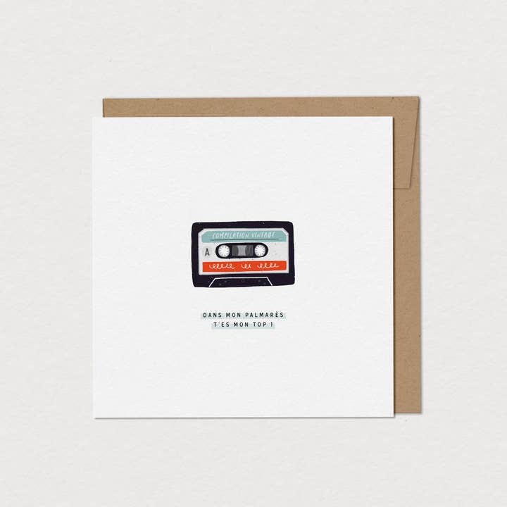 Greeting card for men - 60-track cassette for wholesale by Mimosa Design