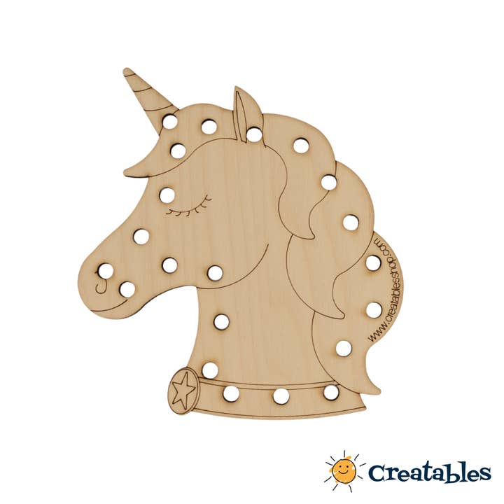 Creatables - Wholesale Wood Toy - Kids - Rainbow and Unicorn - Laceable, Traceable, Paintables