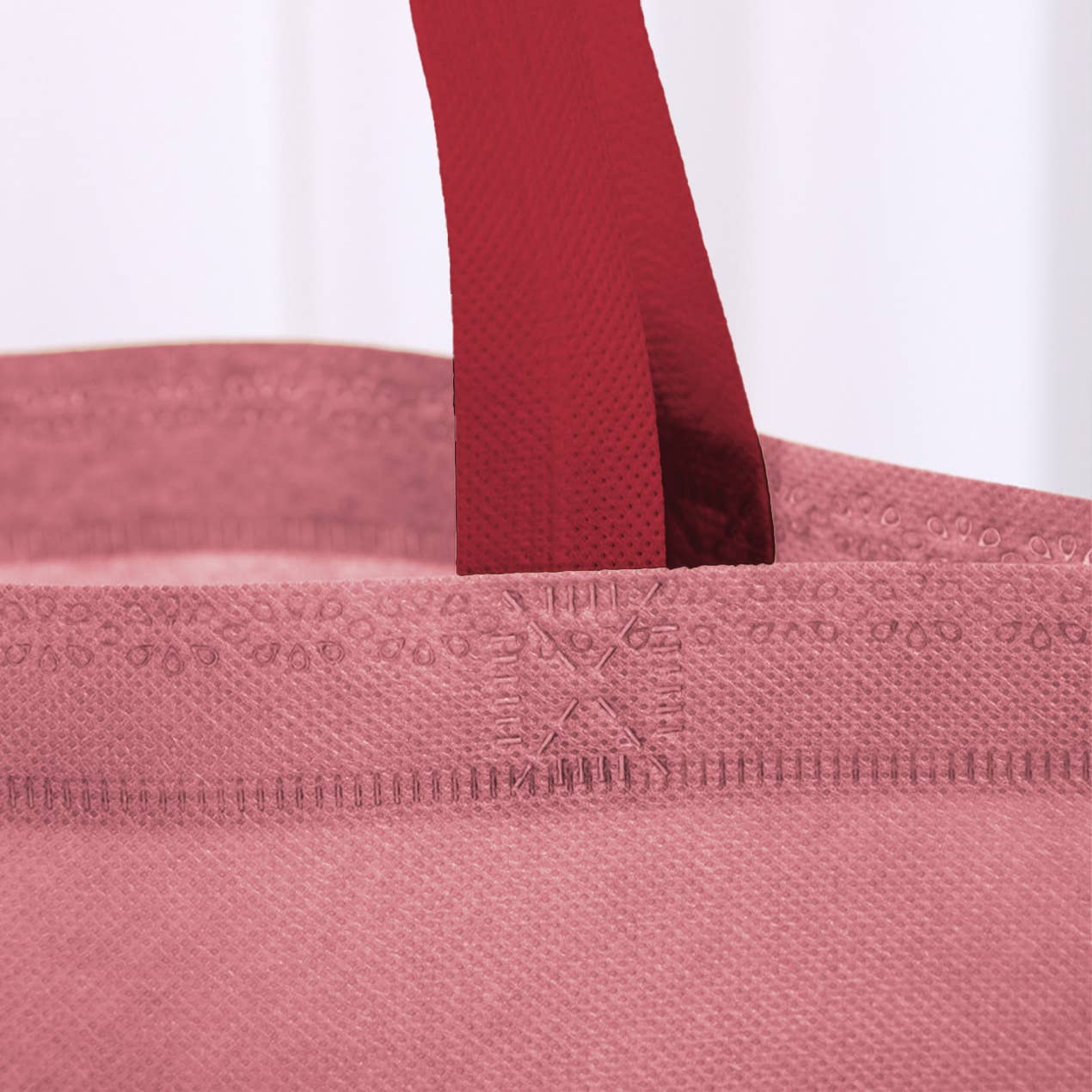 ByHome - Wholesale Gift Bag - 50pcs, 4 Sizes Pink Non-woven Gift bag with Rose Red Handle1