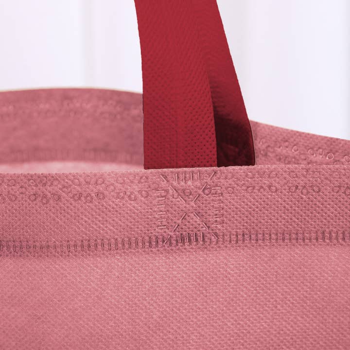 ByHome - Wholesale Gift Bag - 50pcs, 4 Sizes Pink Non-woven Gift bag with Rose Red Handle1