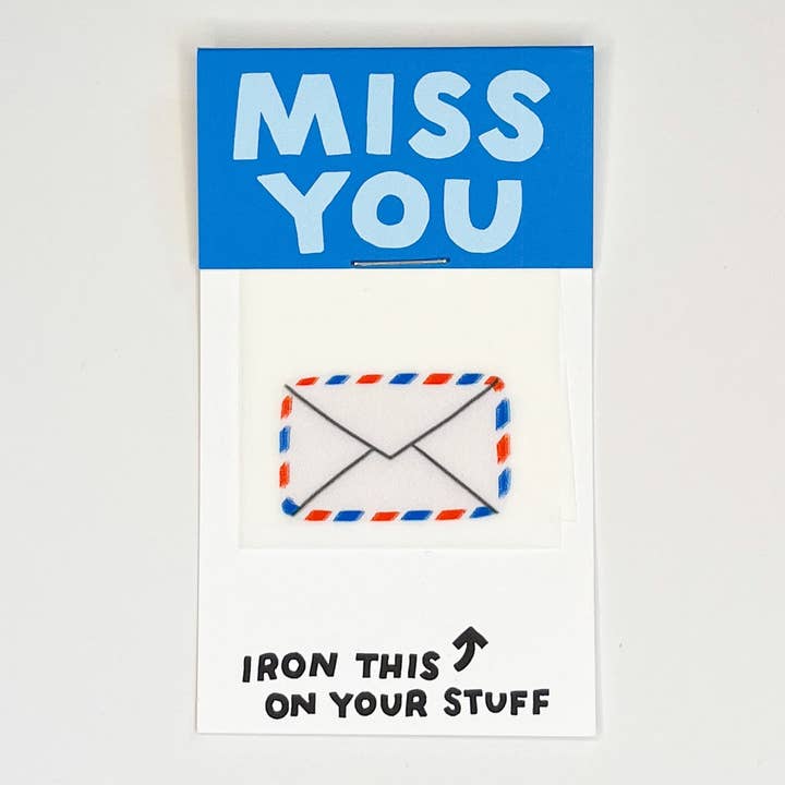 Hot Dang Press - Wholesale Love Card - Miss You Letter L'il Something Iron-On Card