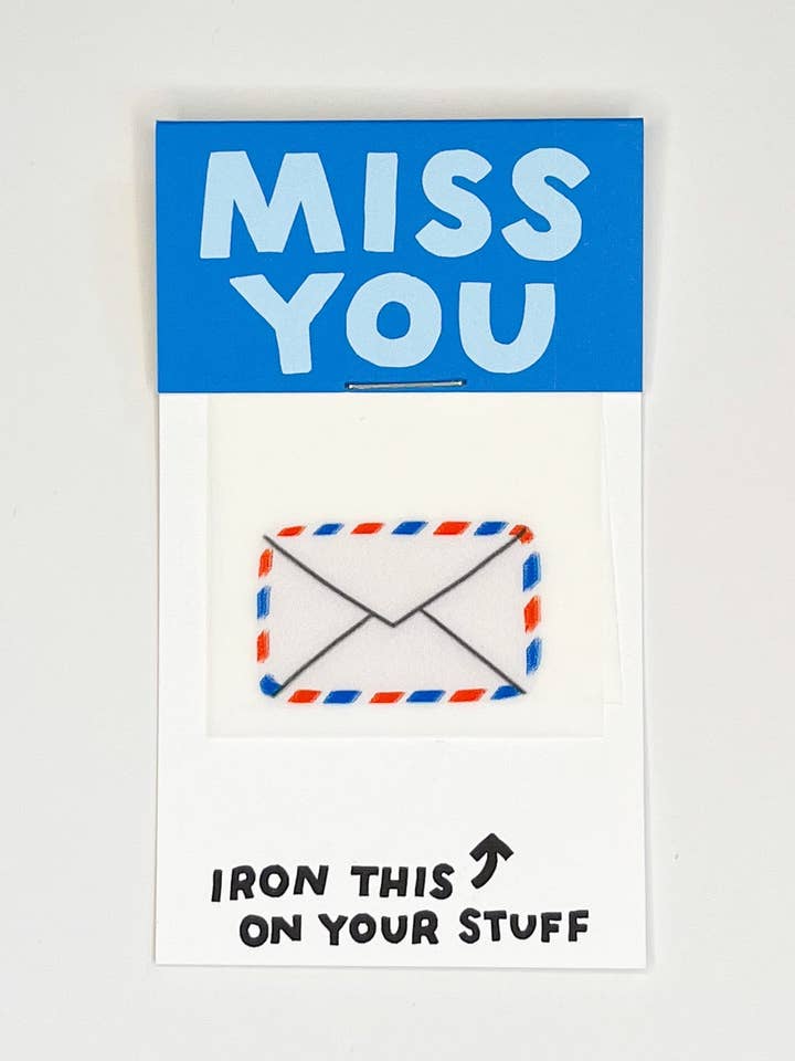 Miss You Letter L'il Something Iron-On Card for wholesale by Hot Dang Press
