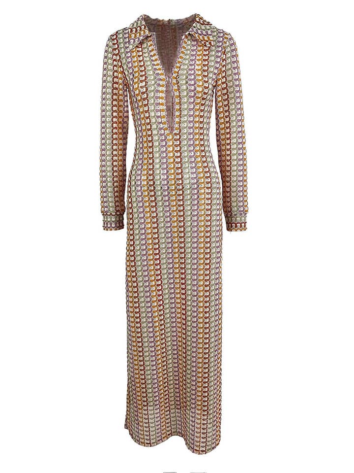 Rosa Clothing - Wholesale Dress - Women's - Stylish Cut-Out Beach V-Neck Slit Maxi Dress