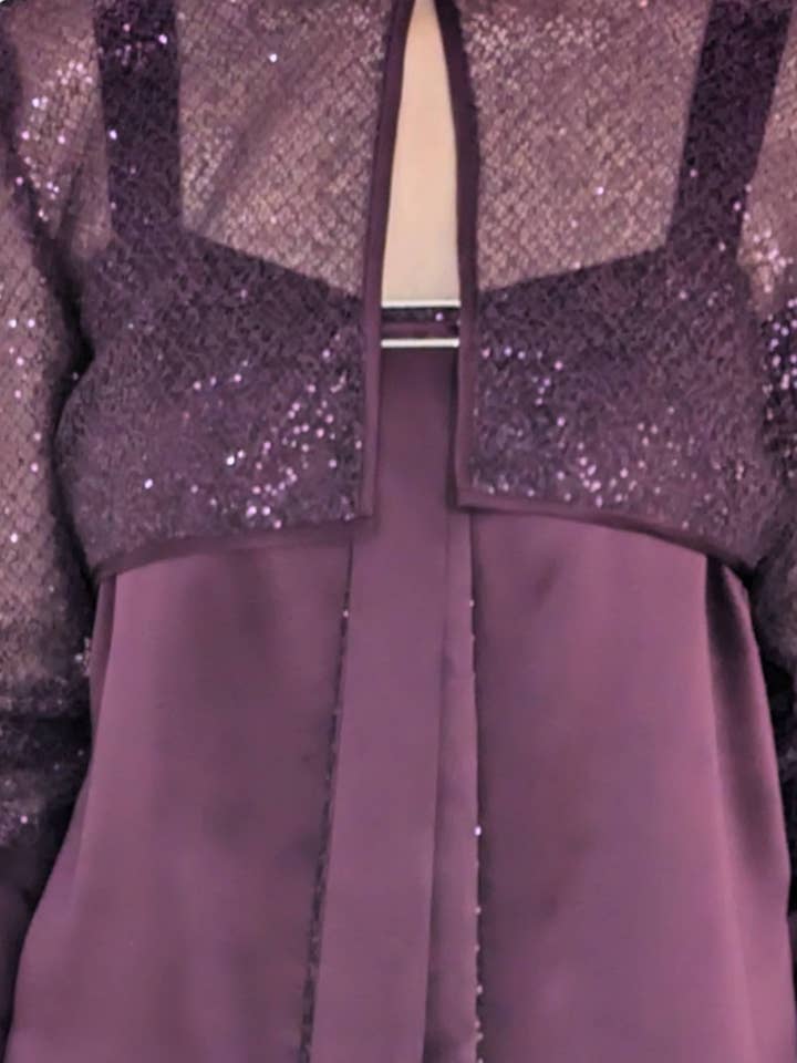 Crocheted sequin mesh bolero/jacket for wholesale by Silvia Car