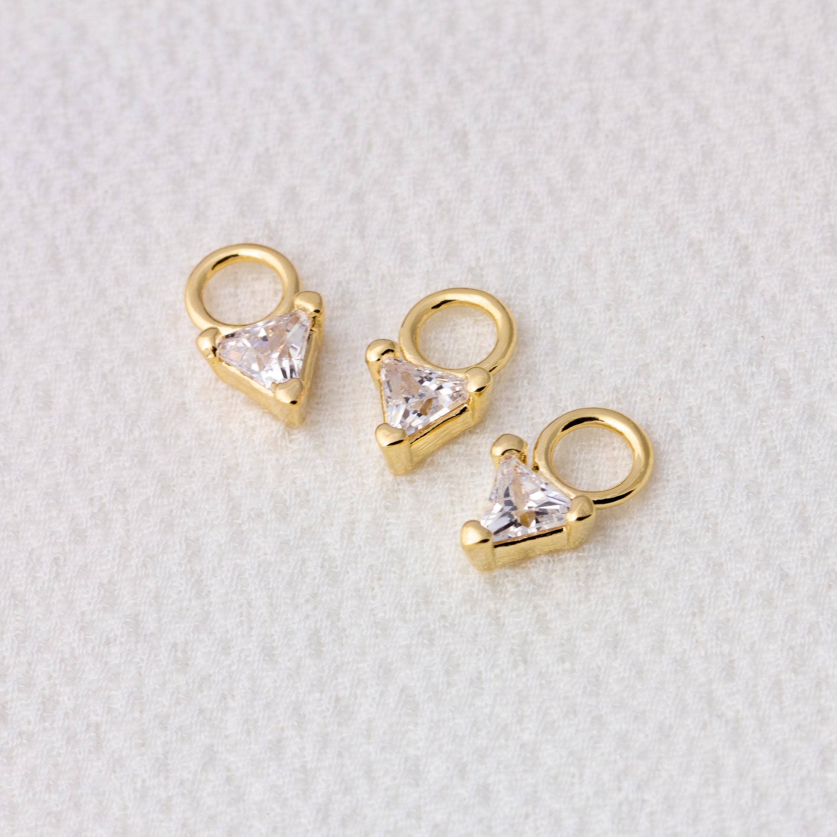 GoldFi - Wholesale Single Earring - Mini CZ Triangle Earring Charm4