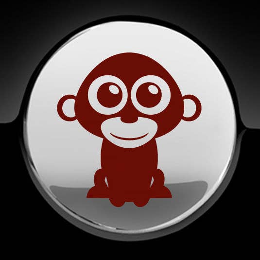 Adorable Monkey Fuel Cap Car Sticker for wholesale by WinsterCreations™