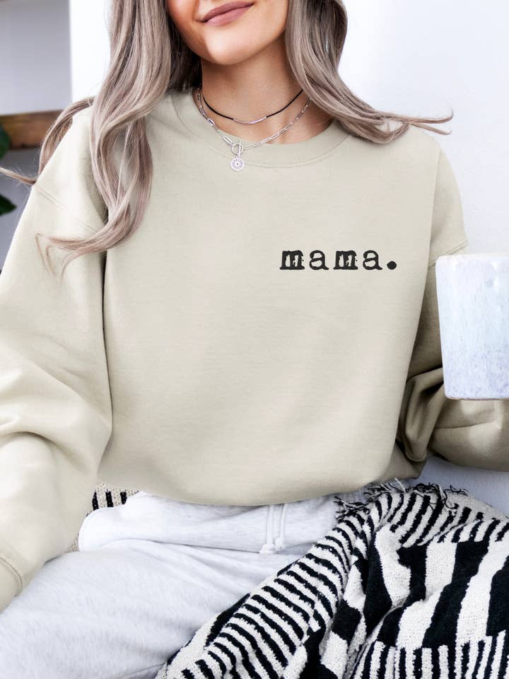 Mama. Embroidered | Premium Adult Sweatshirt for wholesale by Tenth & Pine