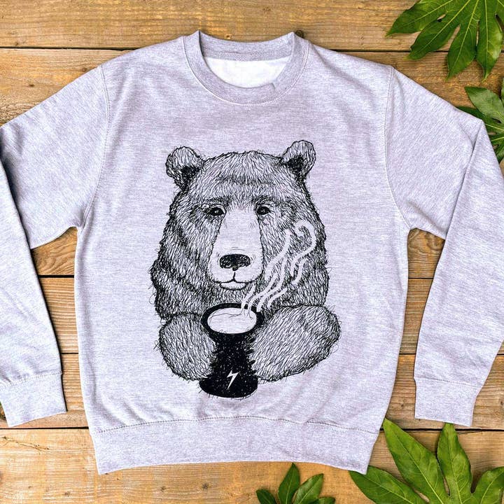 Don't Feed The Bears – wholesale Sweatshirt med tryck - Unisex – 'Cuppa Björn' Tröja