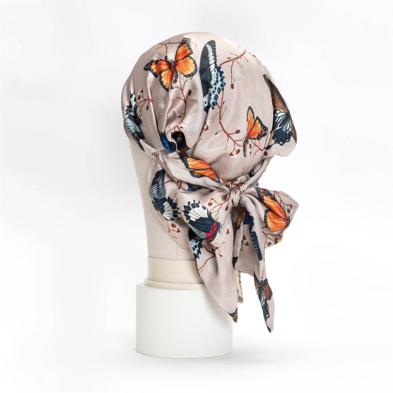 Unique Plant Fruit Gifts for Mom from daughter Peach Silk Satin Scarf Silk hair scarf