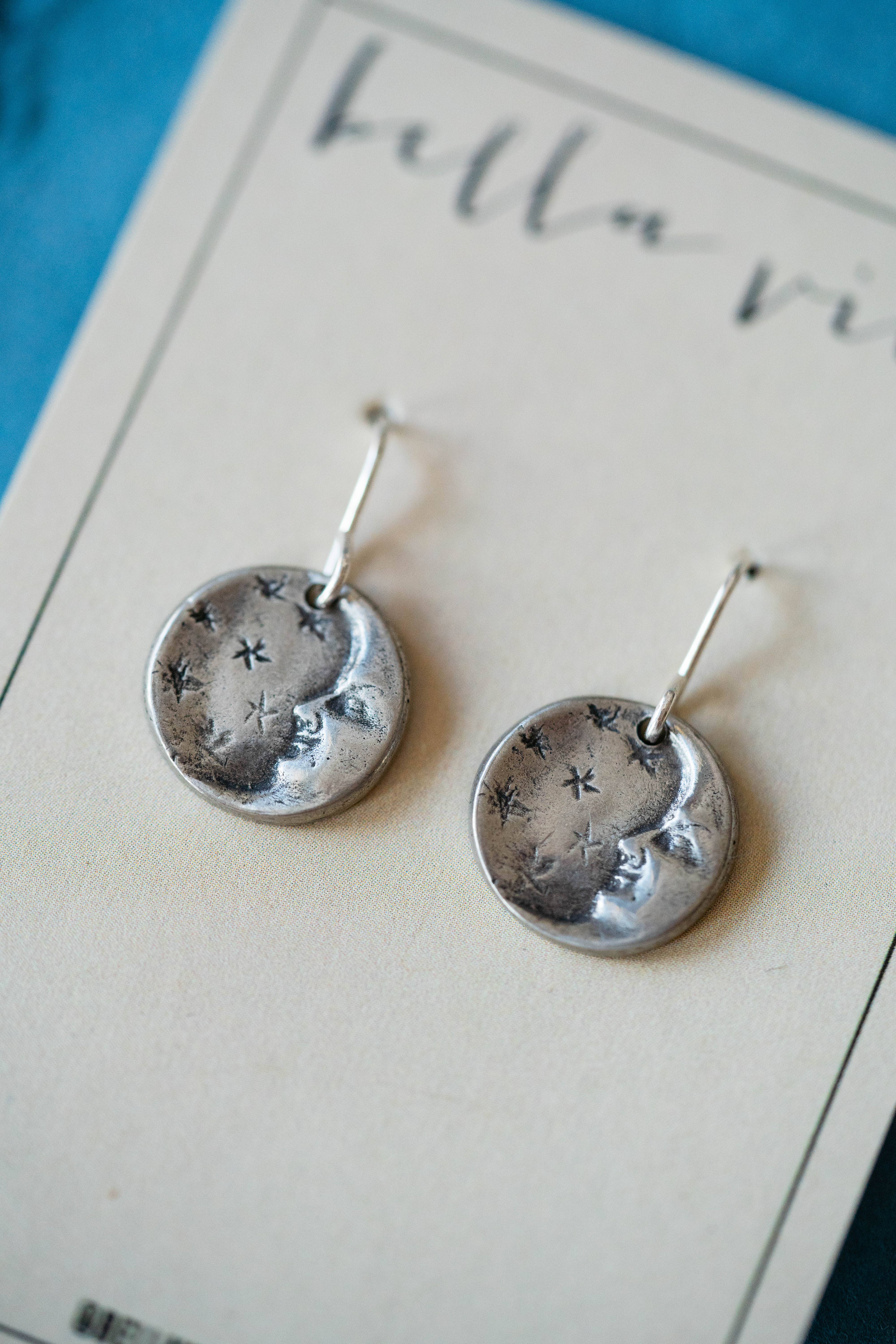 Bella Vita Jewelry - Wholesale Dangle Earrings - Bitty Button Charm Earrings | Moon and Stars Earrings1