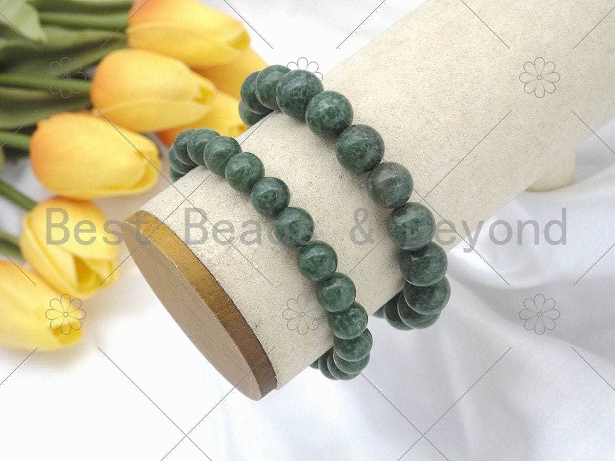 BestBeads&Beyond – Engroshandel Perlearmbånd – Naturlig grøn afrikansk Jade elastisk armbånd1