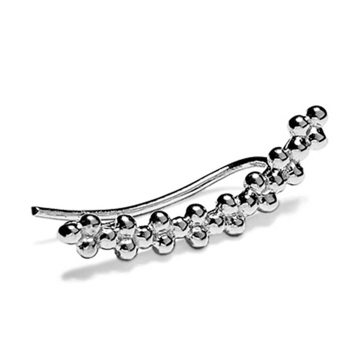 Brinco de três pérolas (unidade) prateado por atacado de Agnès de Verneuil