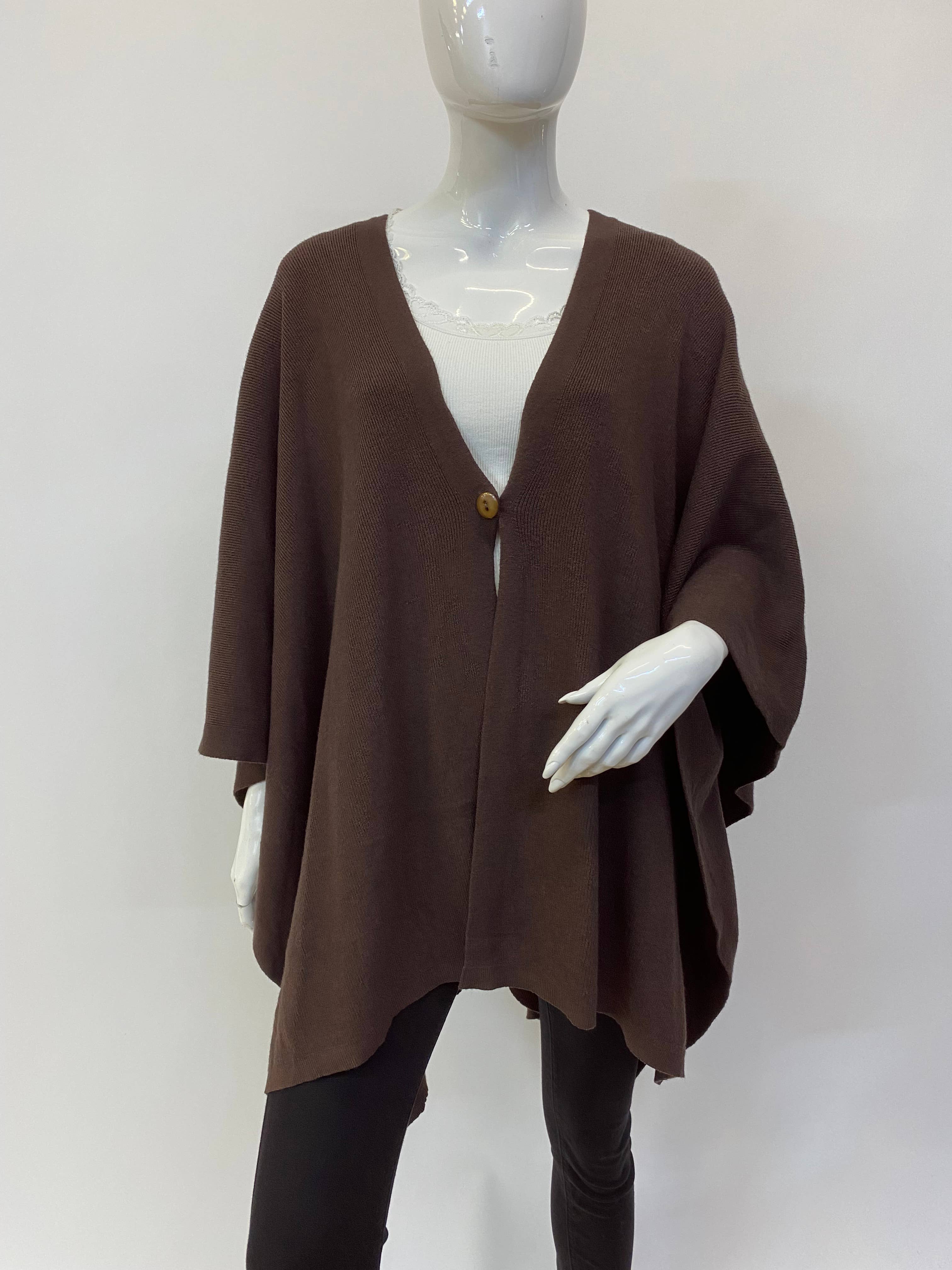 ORNELLA PARIS - Wholesale Poncho - Women's - Ponchos with one button LEL-G8757

11