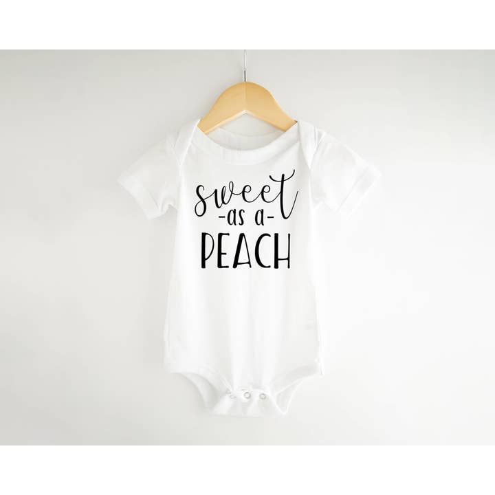 Sweet as a Peach Baby Bodysuit, toddler tshirt for wholesale by Tiny toes Baby Co