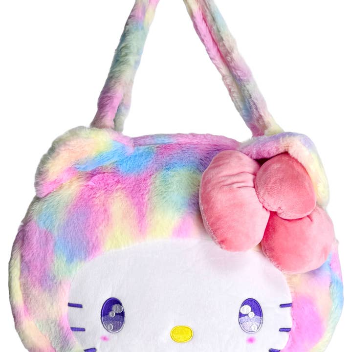 LASR - Wholesale Tote Bag - Women's - Sanrio Hello Kitty Pastel Rainbow Anime Eyes Plush Tote