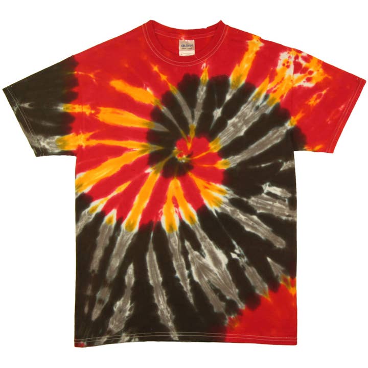 T-shirt Tie Dye à spirale gris Lava pour la vente par Kerr's Cotton