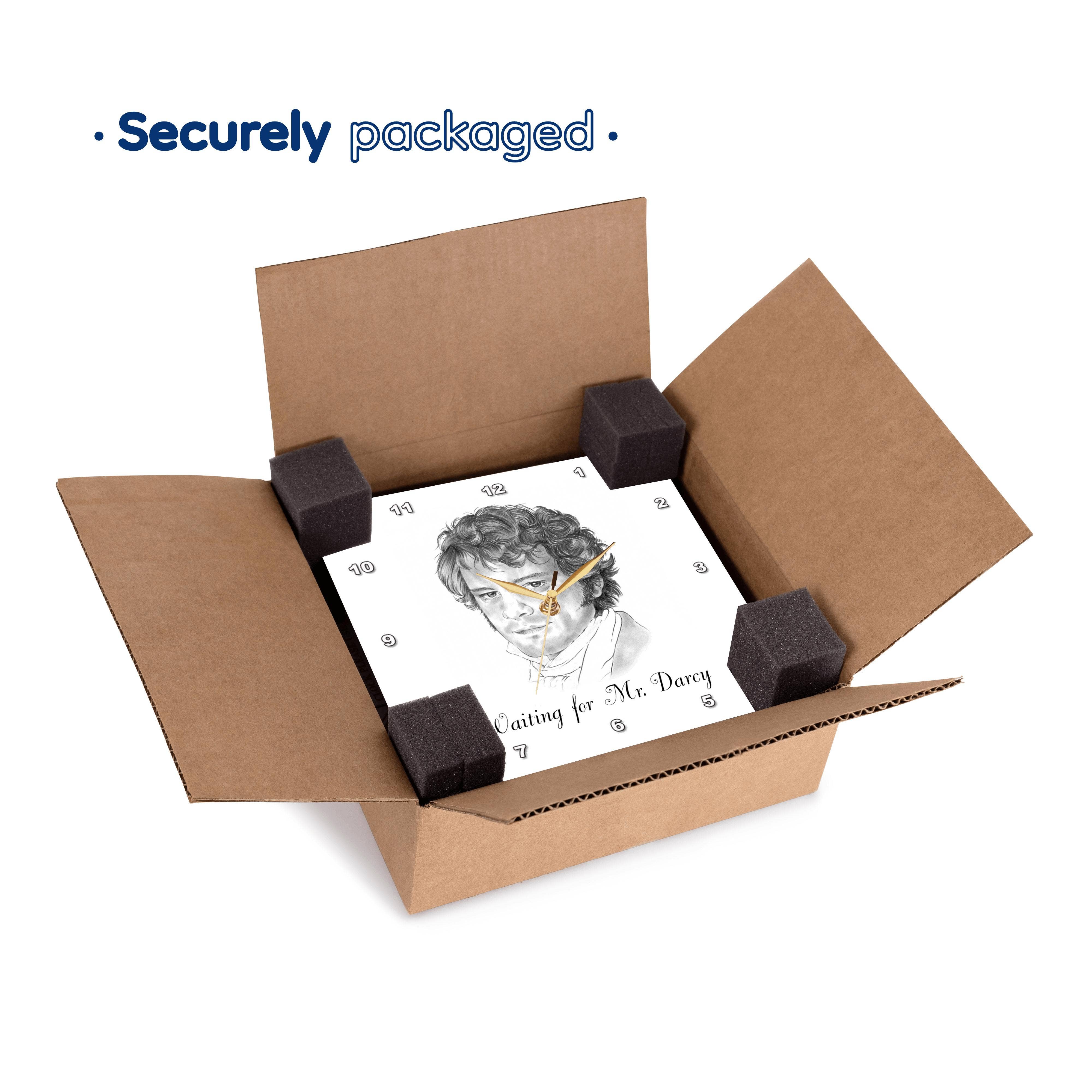 3dRose - Wholesale Wall Clock - 3dRose, Waiting for Mr Darcy Pencil Illustration, Wall Clock4