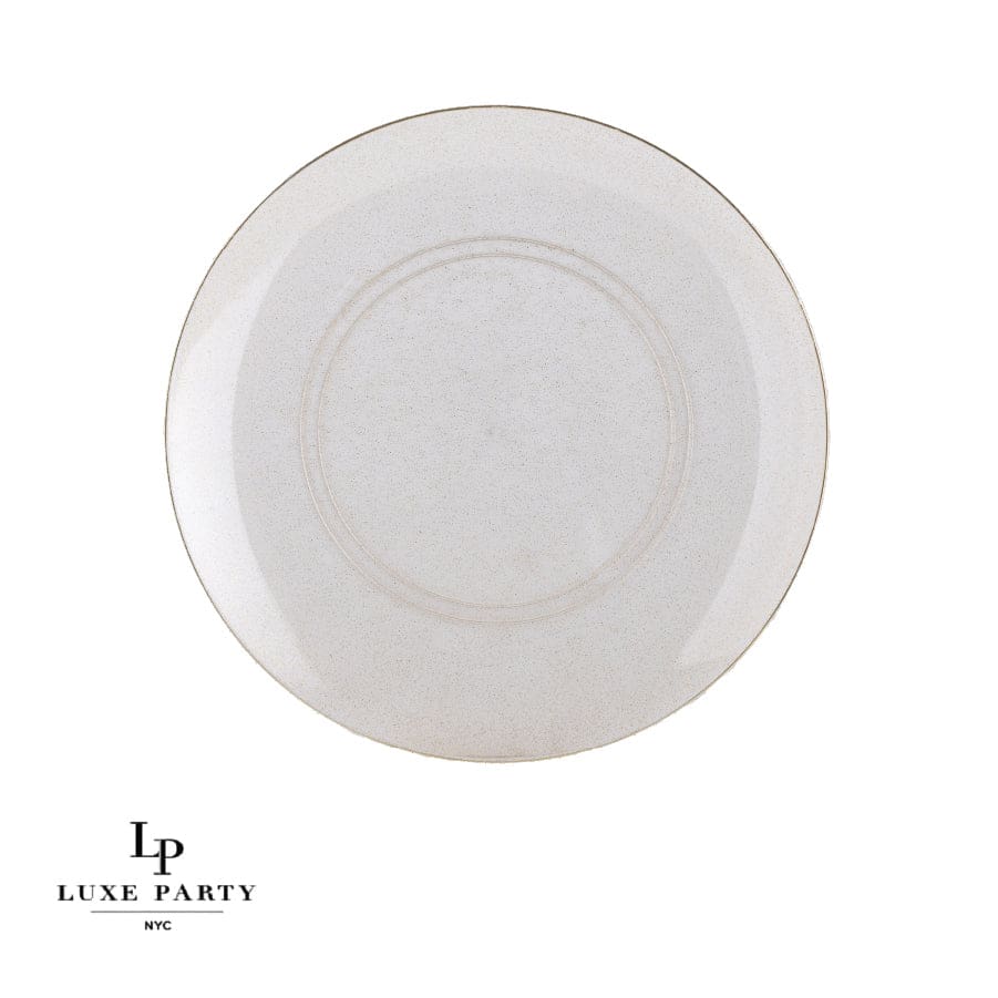 Luxe Party - Wholesale Disposable Plate - Round Clear • Gold Glitter Plastic Plates | 10 Pack0