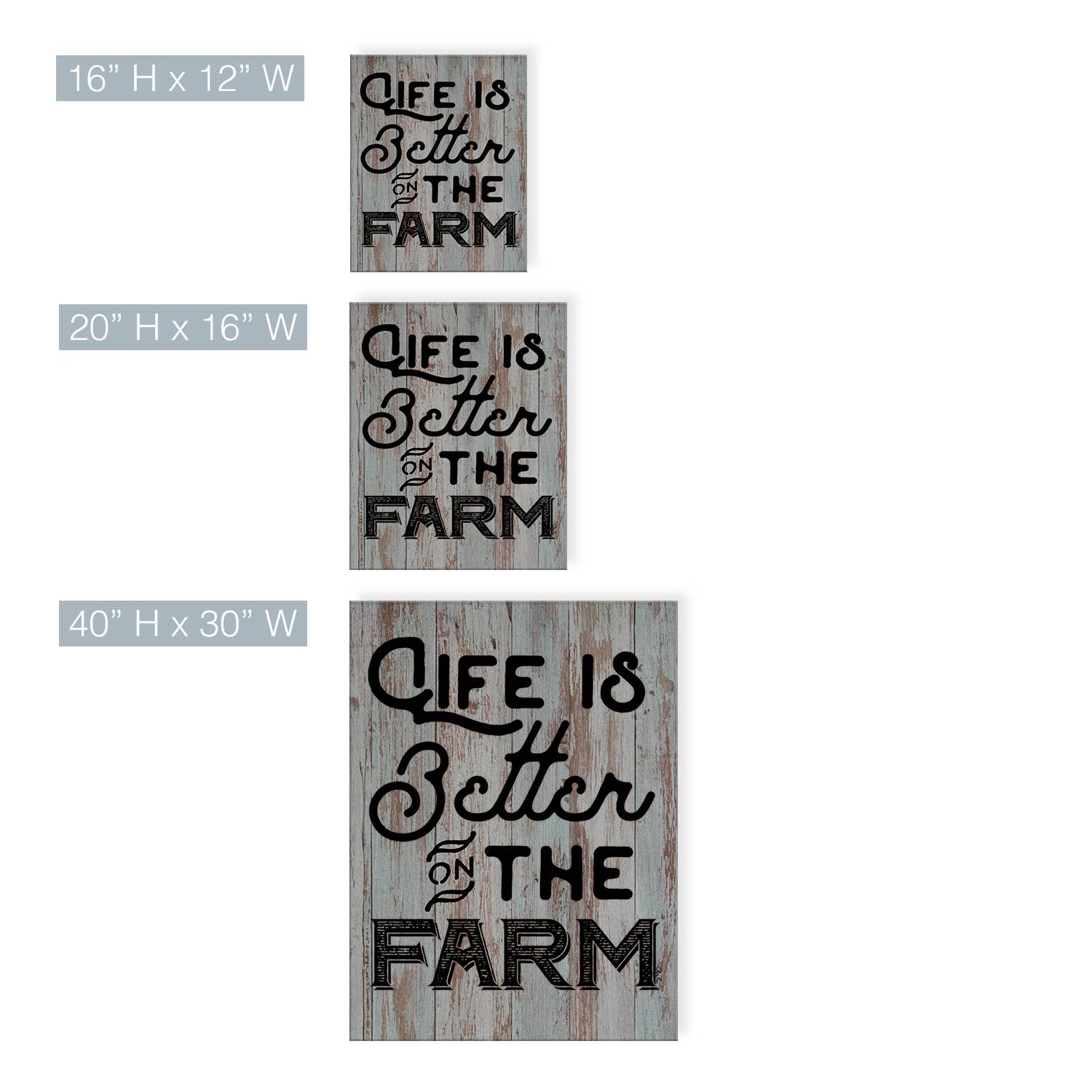 Ready2hangart, Inc. - Wholesale Sign - Better on the Farm' Farmhouse Canvas Textual Wall Art3