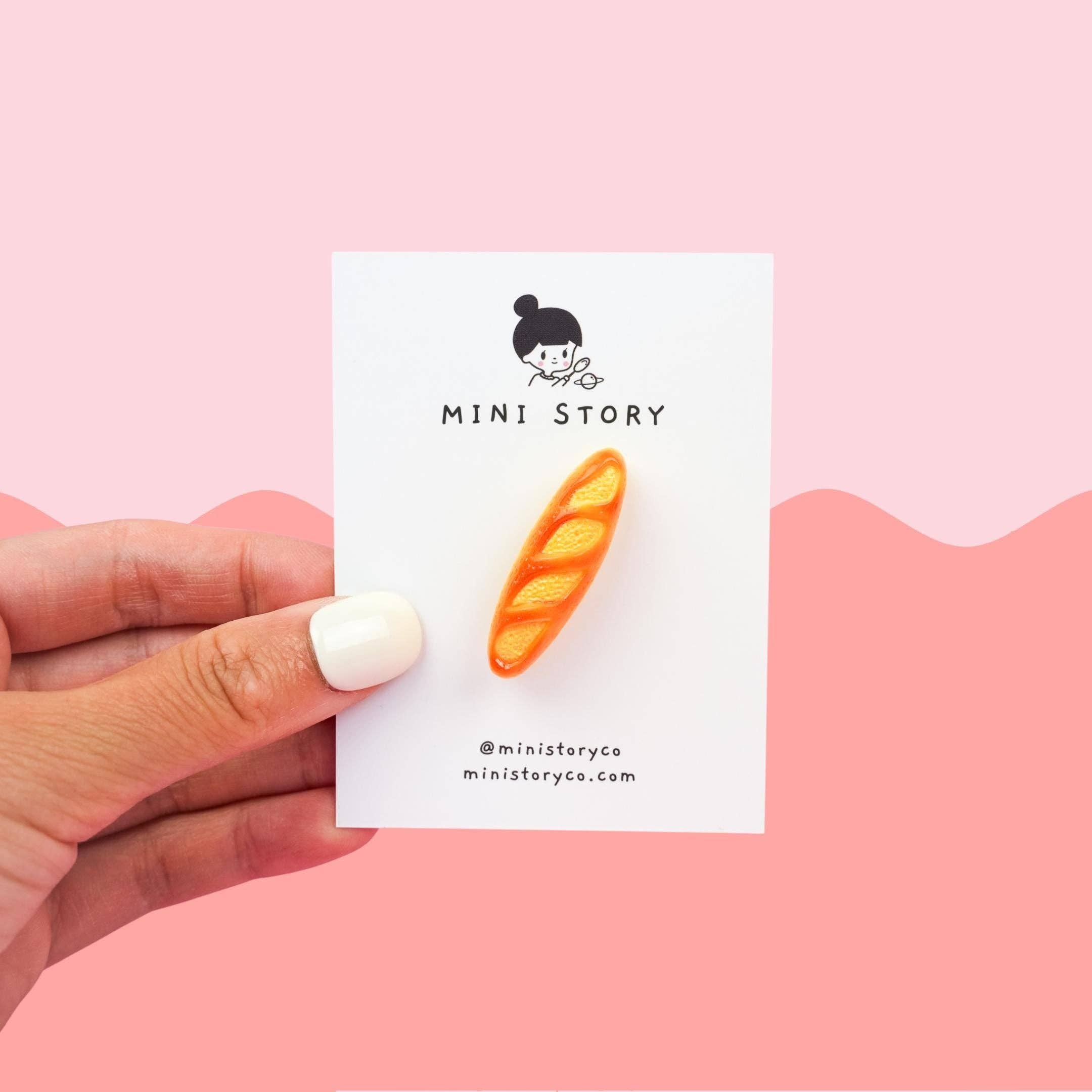 Mini Story Co - Wholesale Lapel pin/button - Bread Bakery Brooch | Baguette, Croissant, Pretzel Pins3